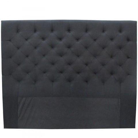 California King Sized Black Linen Bedhead Headboard "Cherry"