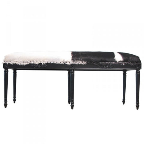 Valeria Black & White Goat Bench Seat