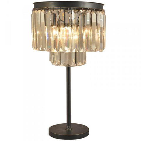 Vintage Deco Crystal Table Lamp Light