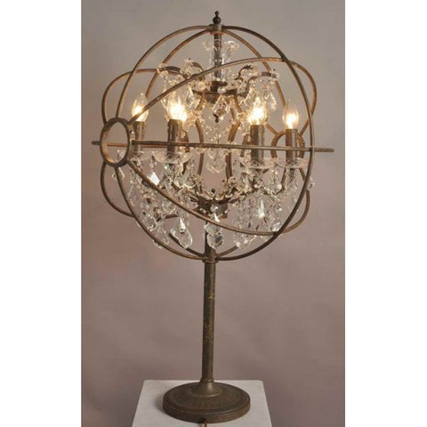 Rococo Globe Crystal Table Lamp Light