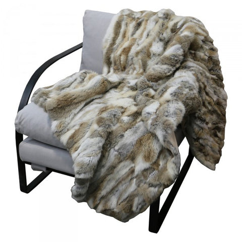 Luxury Rabbit Fur Lounge / Bed Throw