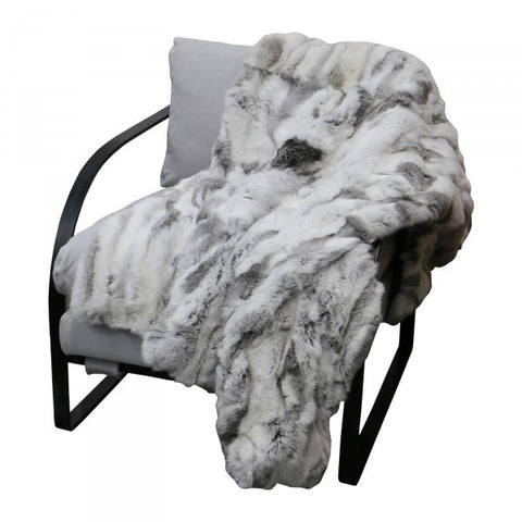 Luxury Rabbit Fur Lounge / Bed Throw