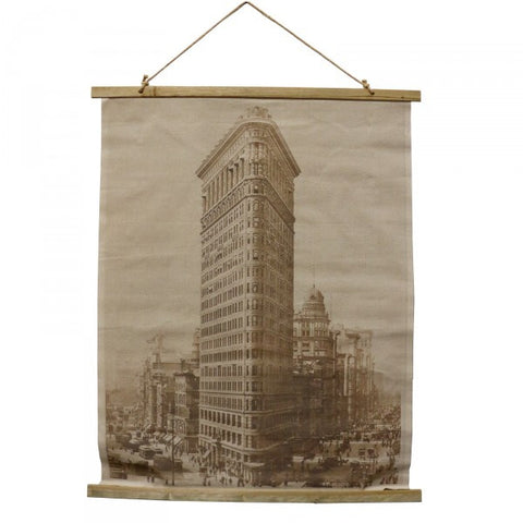 Old Sepia Building Scene XL Canvas Print Decorative Wall Hanging