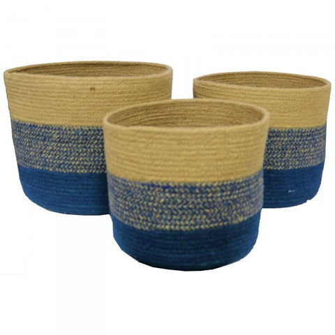 Jute Coastal Theme Storage Baskets - Laundry, Bathroom, Office & Kitchen Supplies