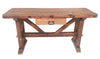 Santa Fe Rustic Chic Wood Console Table / Desk With Drawer & Iron Detail