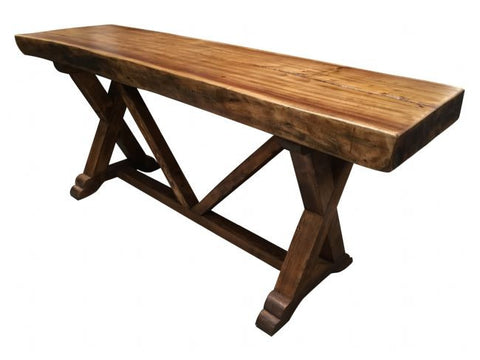 Tapa Gordo Rustic Chic Sabino Wood Console Table - Thick Cut