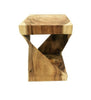 Twisted Abstract Teak Wood Block Side Table - Modern Rustic