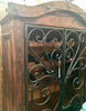 Armoire Bar Wine Rack With Serville Doors Hand Forged Iron & Rustic Wood