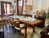 Bilboa Dining Chair / Occasional Chair Tan & White Goat Hide