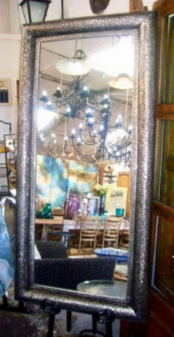 Fiorella Pewter Hand Embossed Tin Mirror