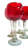 Handblown Solid Mexican Glass Red Wine Goblets - Set of 6 (Red Colour)