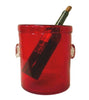 Exquisite Ice Bucket Handblown Solid Mexican Glass (Red)