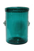 Exquisite Ice Bucket Handblown Solid Mexican Glass (Teal Green)