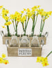 Petites Fleurs Bottles Sitting In A Wood Tray -Decorative Chic for BBQs / Pot Pourri