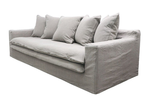 Keely Slipcover Sofa / Lounge Cement Colour 3 Seater
