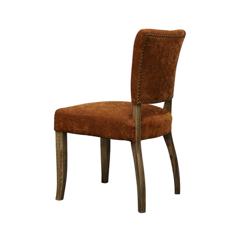 Oak & Copper Sheen Crane Modern Vintage Stud Detail Dining Chair