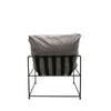 Lauro Slingback Club Chair Grey Linen & Iron Modern Chic Lounge Chair Armchair