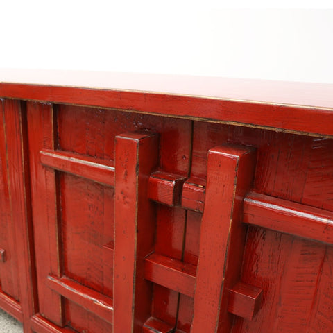 Oriental Red Traditional Shabby Chic Buffet / Sideboard