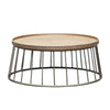 Reid Oak & Brass Chic Coffee Table - Geometric Modern