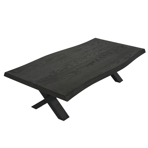 Le Croix Geometric French Country Black Oak Coffee Table