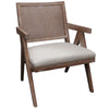 Balmain Luxury Oak & Linen Lounge Chair Armchair