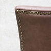 Modern Luxury Crane Oak & Black Italian Leather Studded Barstool Bar Stool