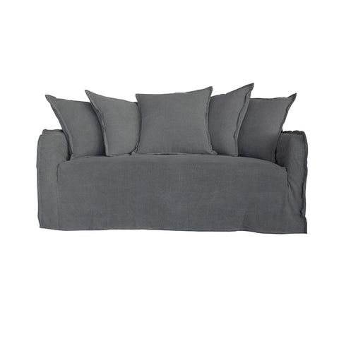 Vegas Two Seater Grey Linen Sofa / Lounge