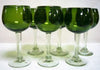 Handblown Solid Mexican Glass Red Wine Goblets - Set of 6 (Olive Colour)