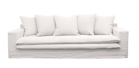 White Keely Slipcover Sofa / Lounge 3 Seater