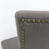 Oak & Grey Linen Modern Vintage Stud Detail Dining Chair