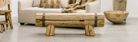 Raw Reclaimed Pine Parq Bench Seat - Handcrafted Rustic Farmhouse Chic
