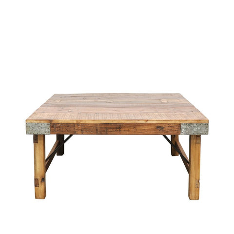 Original Metal Edge Rustic Wood Interior Design Coffee Table