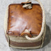 Rustic Chandri Leather & Canvas Door Stop / Doorstop With Rope Handle