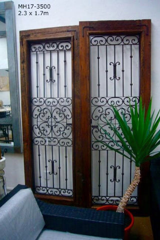 Gorgeous Serville Rustic Exterior Front Doors Mexican Wood & Hand Forged Iron