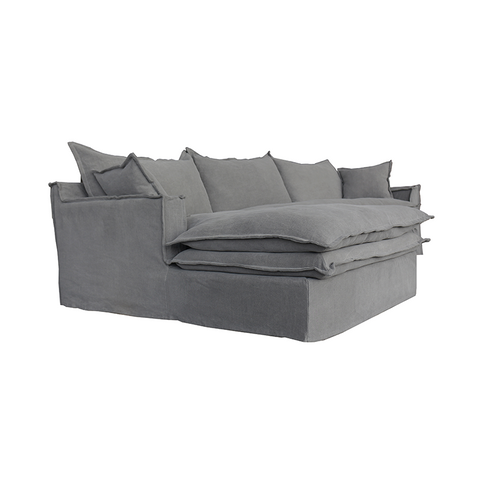 Orlando Chaise Sofa Lounge - Left Hand Variant & Grey