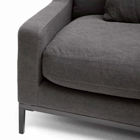 Relaxed Black Azona Sophisticated Comfort Linen Sofa / Lounge