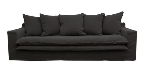 Black Keely Slipcover Sofa / Lounge 3 Seater