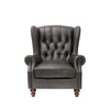 Sanford Wingback Antique Style Armchair / Occasional Chair Italian Leather