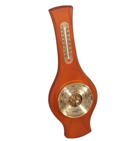 Barometer Rimu Tan Wood Wall Hanging With Thermometer & Internal Workings