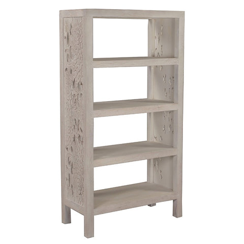 Flora Bookcase Shelving Unit Country Shabby Chic Carved Wood