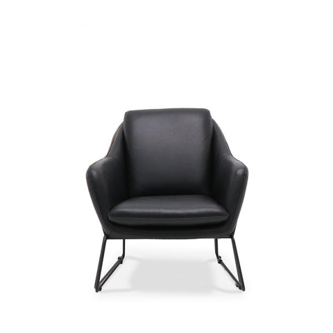 Modern Abstract Italian Design Style Black Onyx Leather Sofa Armchair