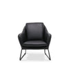 Modern Abstract Italian Design Style Black Onyx Leather Sofa Armchair
