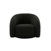Black Boucle Chicago Swivel Lounge Chair / Armchair