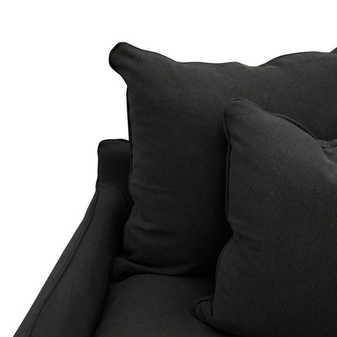 Lotus Luxurious Modern Slipcover 3 Seater Sofa / Lounge Black Colour