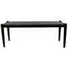 Catalina Leather & Teak Wood Black Bench Seat - Bedroom or Front Entrance