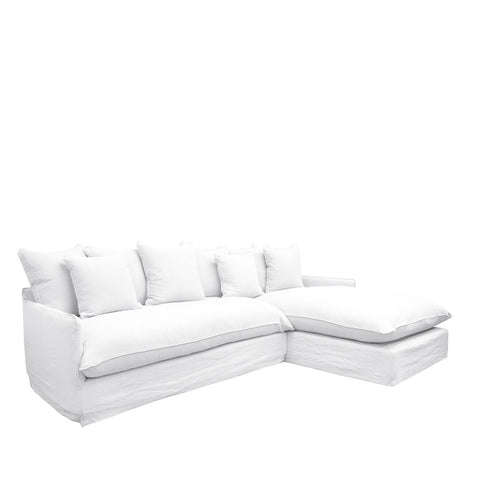 Lotus Luxurious Modern Slipcover 2.5 Seater Modular Sofa / Lounge RH Chaise White Colour