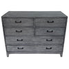 Harvey Black Oak Modern Rustic Commode / Bedside Table - Six Drawer