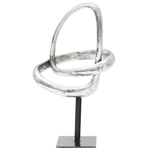 Abstract Silver Interior Design Decorative Showpiece Ornament On Stand