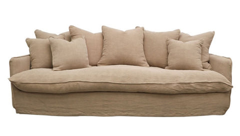 Pink Taupe Lotus Luxurious Modern Slipcover 3 Seater Sofa / Lounge