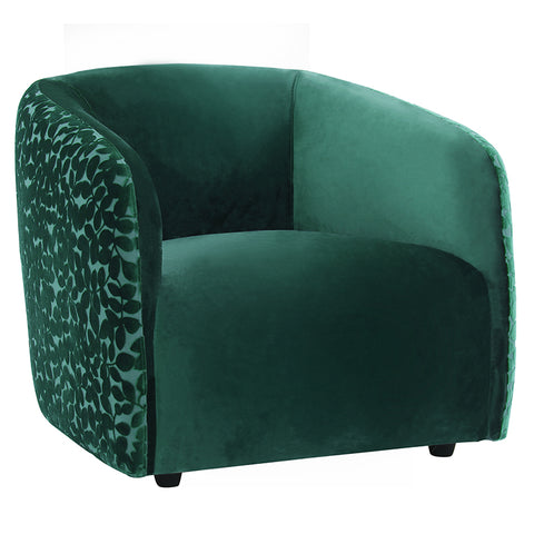 Forest Green Velvet Brocade Virginia Occasional Chair / Lounge Chair Modern Couture